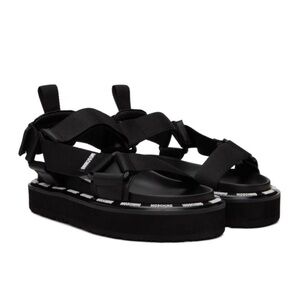 Moschino Black Platform Strap Sandals